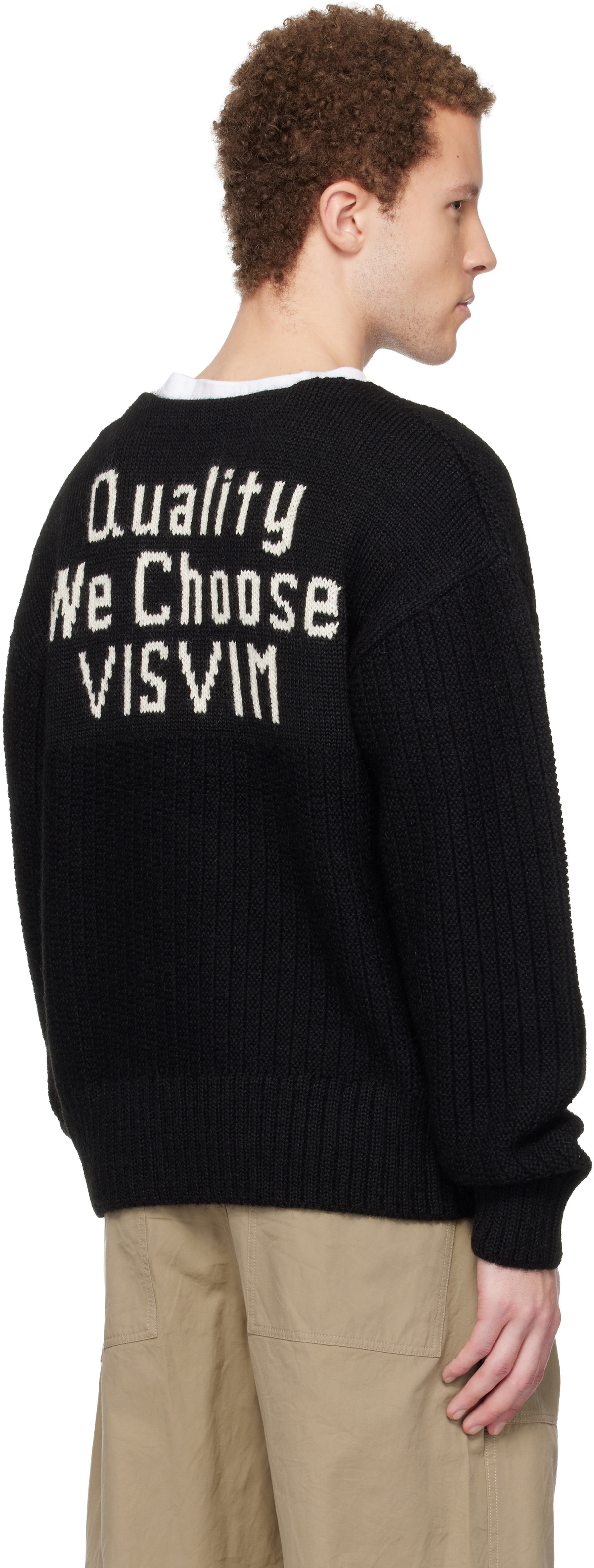 visvim Black Boatneck Sweater