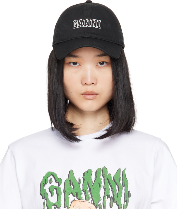 Photo: GANNI Black Embroidered Logo Cap