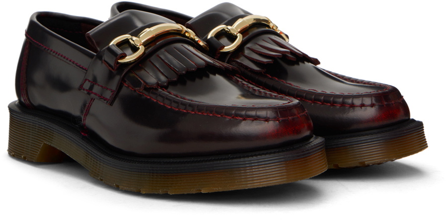 Dr. Martens Burgundy Adrian Snaffle Smooth Leather Kiltie Loafers