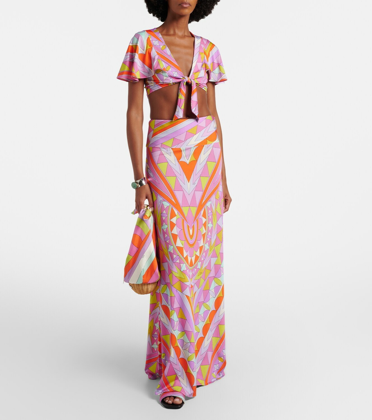 Pucci Manuba jersey satin maxi skirt