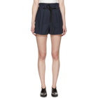 3.1 Phillip Lim Navy Origami Pleated Shorts