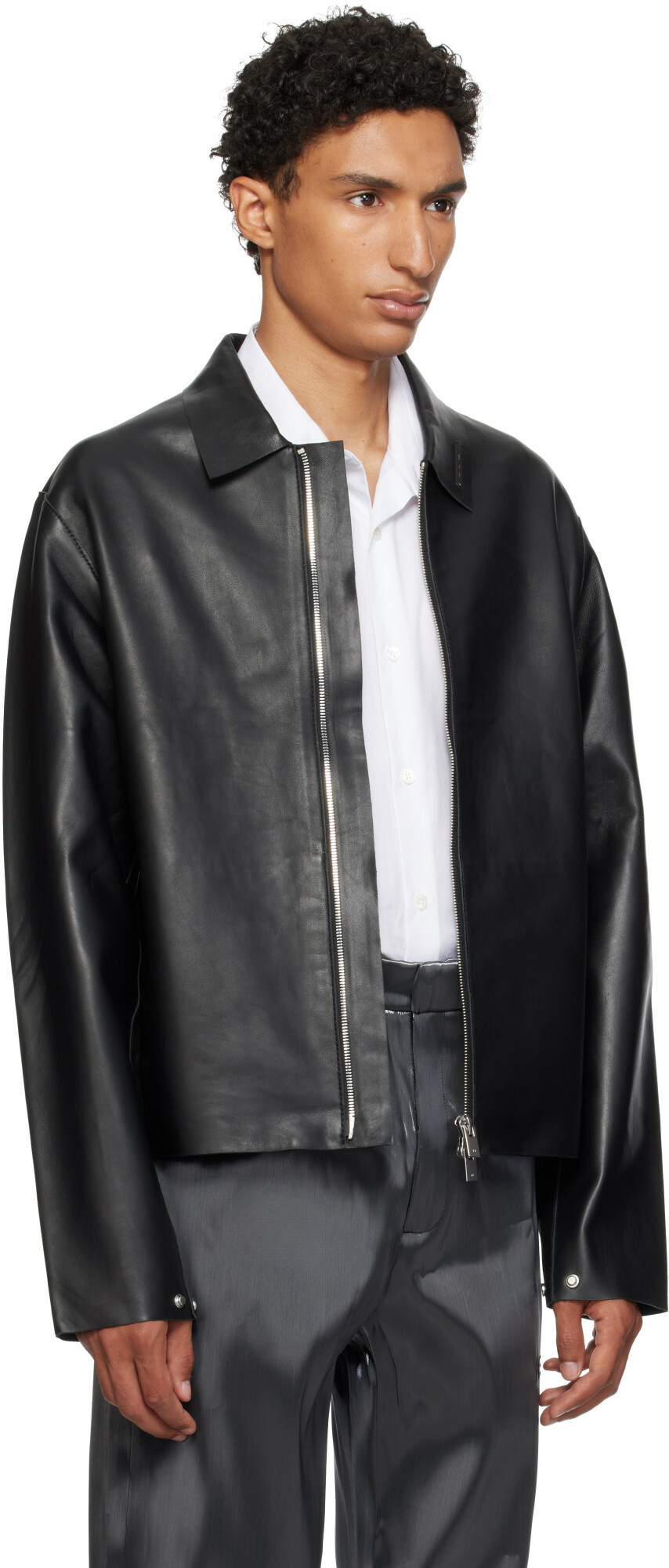 HELIOT EMIL Black Tremor Leather Jacket