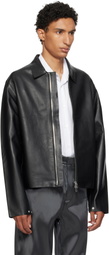 HELIOT EMIL Black Tremor Leather Jacket