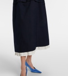 Shushu/Tong Bow-detail wool and silk midi dress