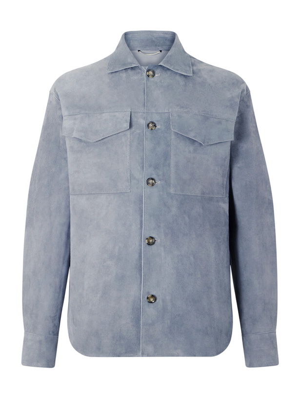 Photo: Lardini - Suede Overshirt - Gray