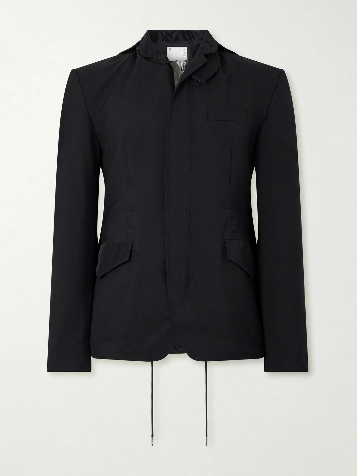 Sacai - Grain De Poudre and Shell Hooded Blazer - Black