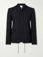 Sacai - Grain De Poudre and Shell Hooded Blazer - Black