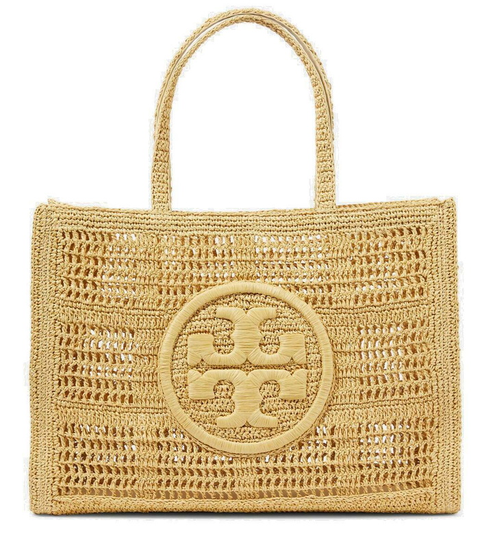 Photo: Tory Burch Ella Large crochet raffia tote bag