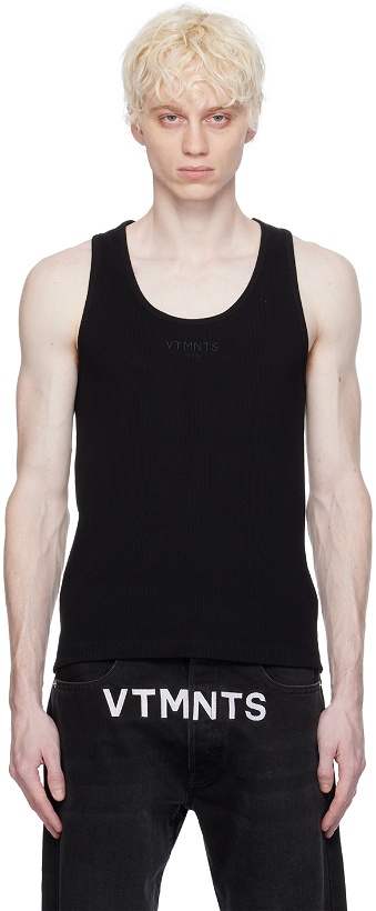 Photo: VTMNTS Black Embroidered Tank Top