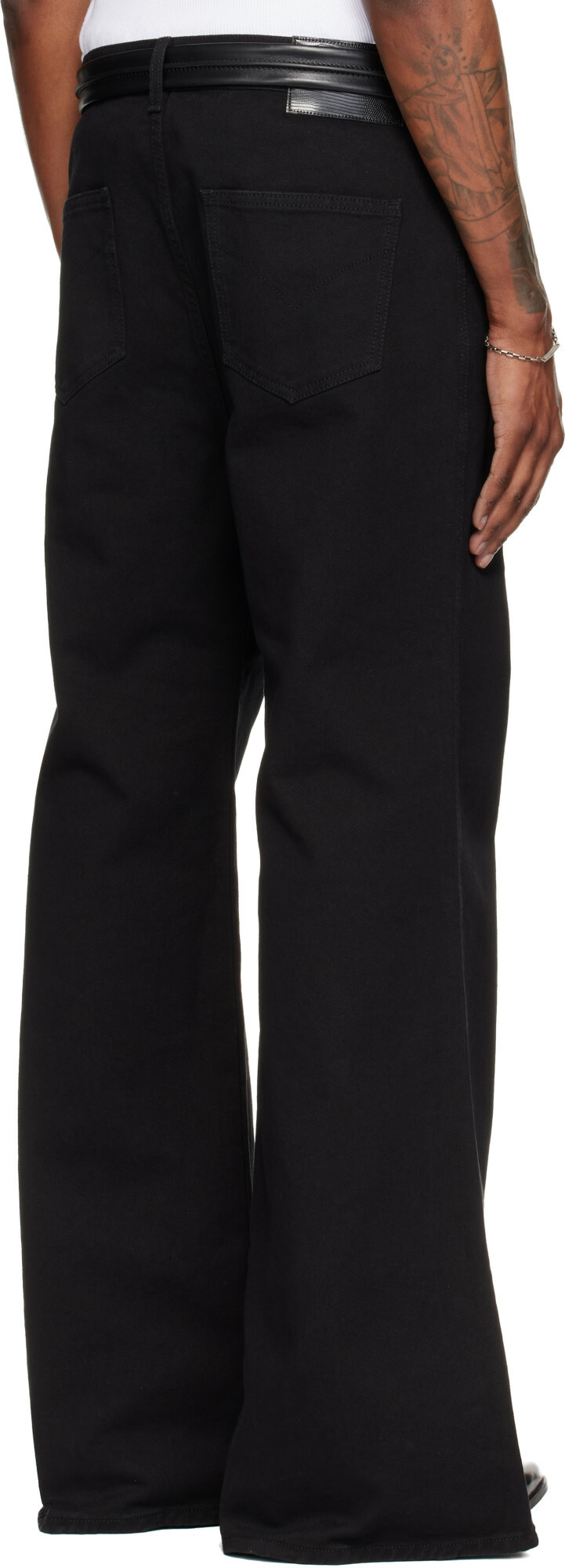 LU'U DAN Black Denim Phat Jeans