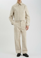 Jacquemus La Veste De-Nîmes Crocodile-effect Canvas Jacket Beige
