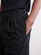 3sixteen - Safari Straight-Leg Cotton-Poplin Trousers - Black