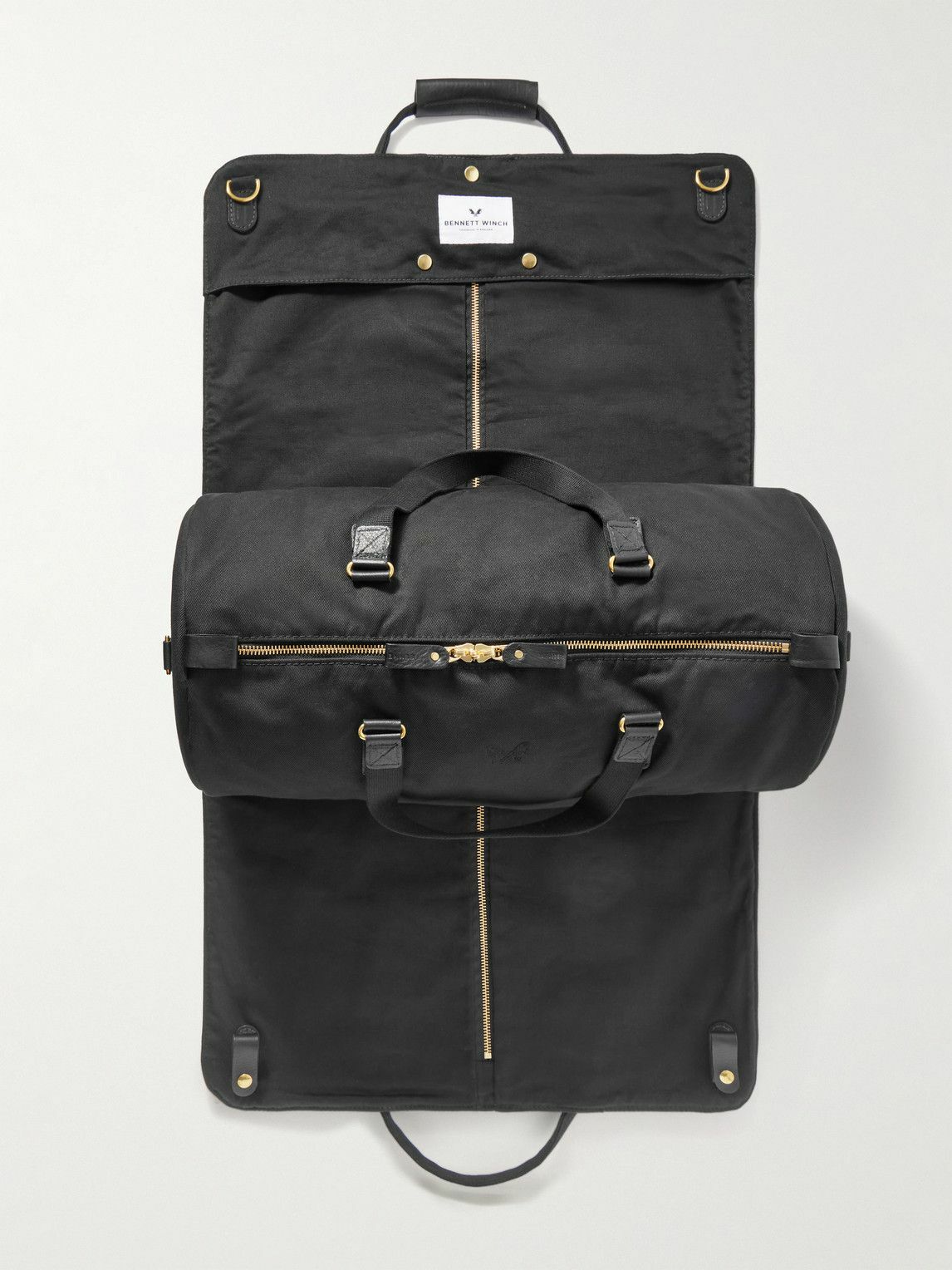 Bennett Winch - Leather-Trimmed Cotton-Canvas Suit Carrier and Holdall