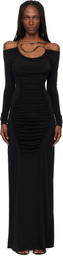 Coperni Black Cut-Out C-Logo Maxi Dress