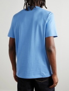McQueen - Logo-Flocked Cotton-Jersey T-Shirt - Blue