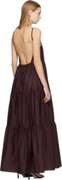 Matteau Burgundy Tiered Low Back Maxi Dress