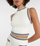 Alessandra Rich Cable-knit cotton sweater vest