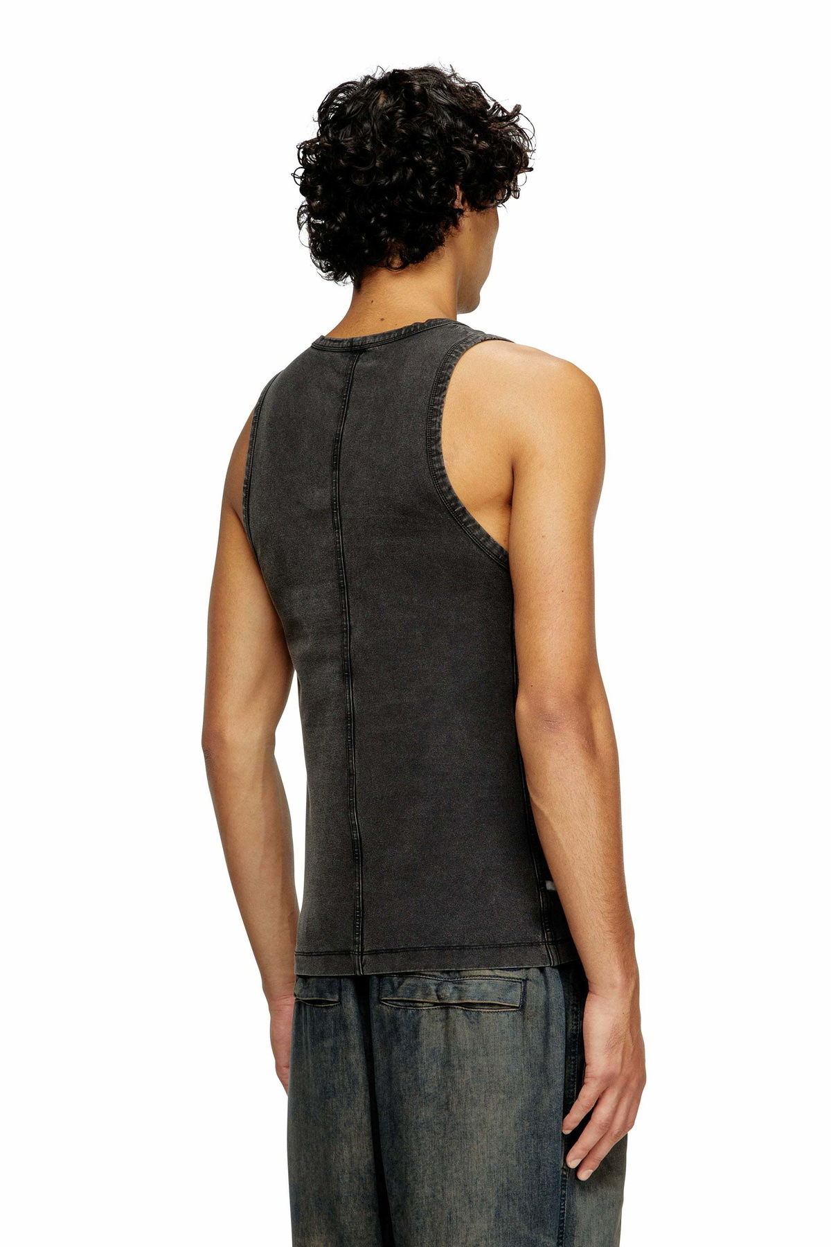 Diesel Tank top in denim-look jersey - T-Shirts Mens in Black