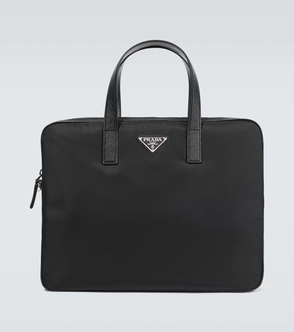 Prada Re-Nylon leather-trimmed briefcase Prada