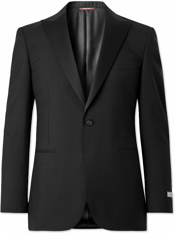 Photo: Canali - Satin-Trimmed Wool and Mohair-Blend Tuxedo Jacket - Black