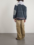 Folk - Curve Shell-Trimmed Fleece Jacket - Blue