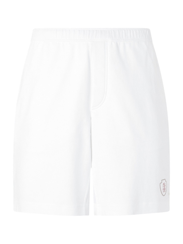 Photo: Brunello Cucinelli - Straight-Leg Logo-Embroidered Cotton-Jersey Tennis Shorts - White