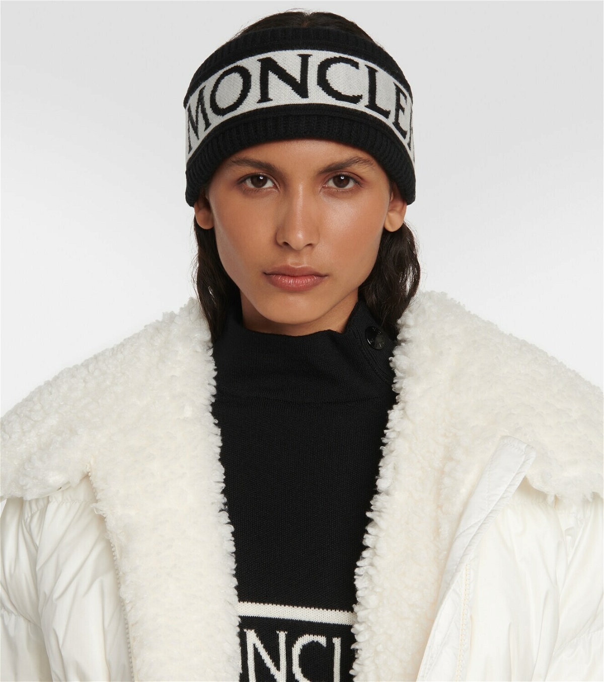 Moncler Logo cotton and wool headband Moncler