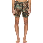 Moncler Green and Brown Camo Swim Shorts