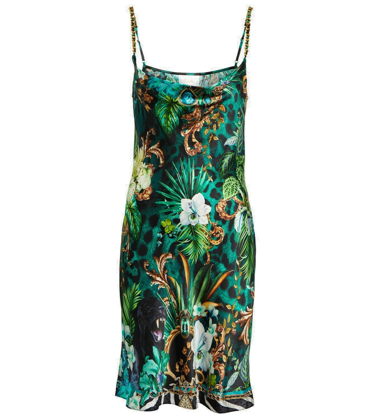 Camilla Printed embellished silk minidress Camilla