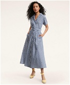 Brooks Brothers Women's Linen Cotton Striped Shirt Dress | Chambray