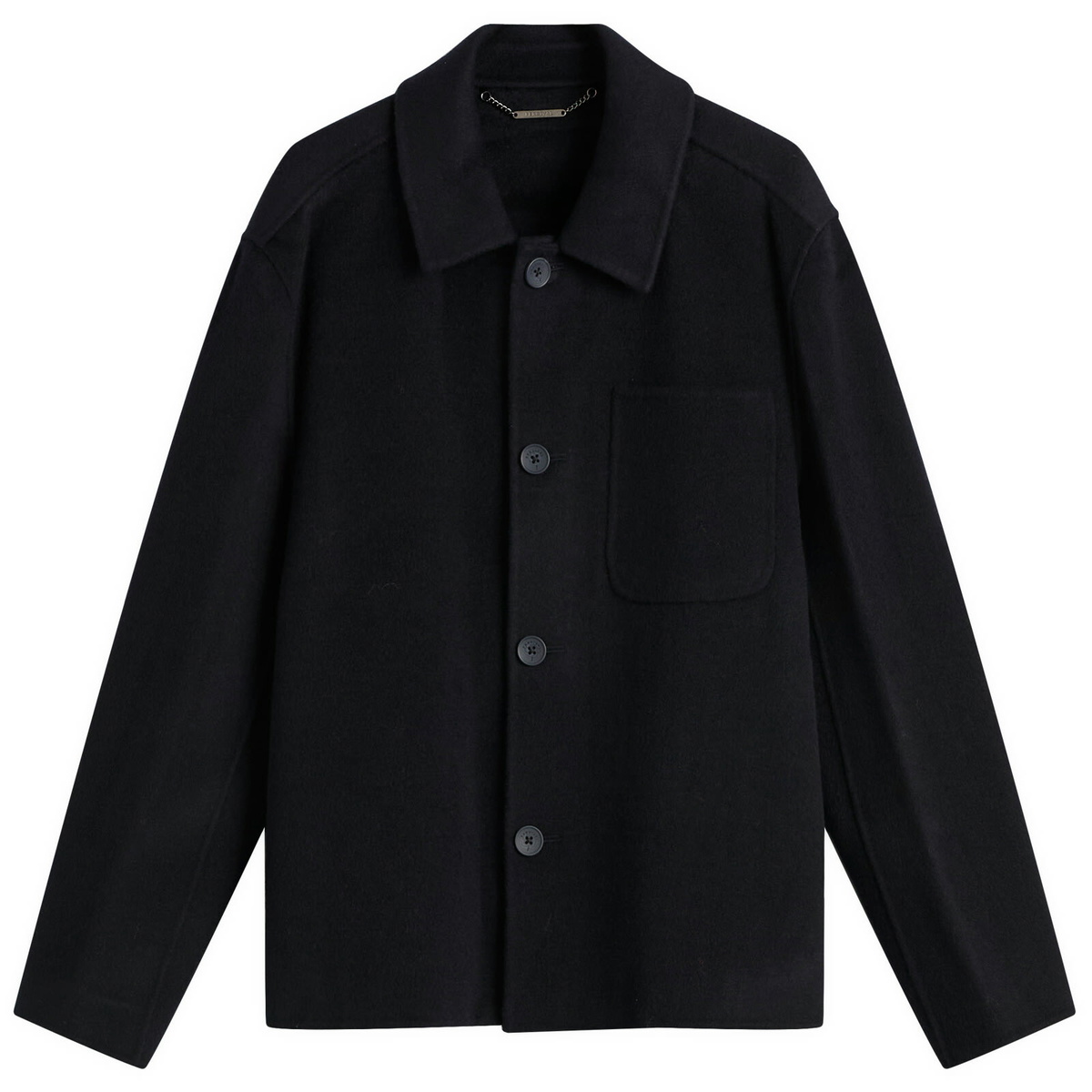 Percival Men's Double Faced Wool Overshirt in Navy