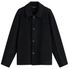 Percival Men's Double Faced Wool Overshirt in Navy