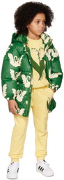 Mini Rodini Kids Green Swan Heavy Puffer Jacket
