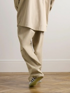 FEAR OF GOD ESSENTIALS - Wide-Leg Logo-Appliquéd Cotton-Blend Drawstring Trousers - Neutrals