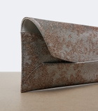 Aquazzura Envelope sequined metallic leather clutch