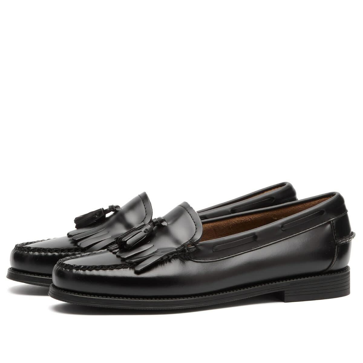 Bass Weejuns Women's II Esther Kiltie Loafer in Black Leather