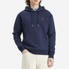 AMI Paris Men's Ami De Coeur Hoodie in Night Blue
