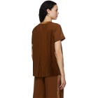 Sacai Orange Wool Pleated T-Shirt