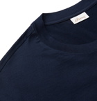 Brioni - Logo-Embroidered Cotton-Jersey T-Shirt - Blue