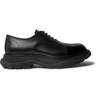 Alexander McQueen - Cap-Toe Smooth and Patent-Leather Derby Shoes - Black