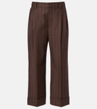 Brunello Cucinelli Chalk stripe wool cropped flared pants