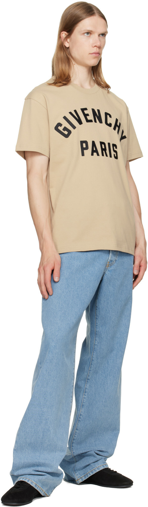 Givenchy Beige 'Givenchy Paris' Cotton T-shirt