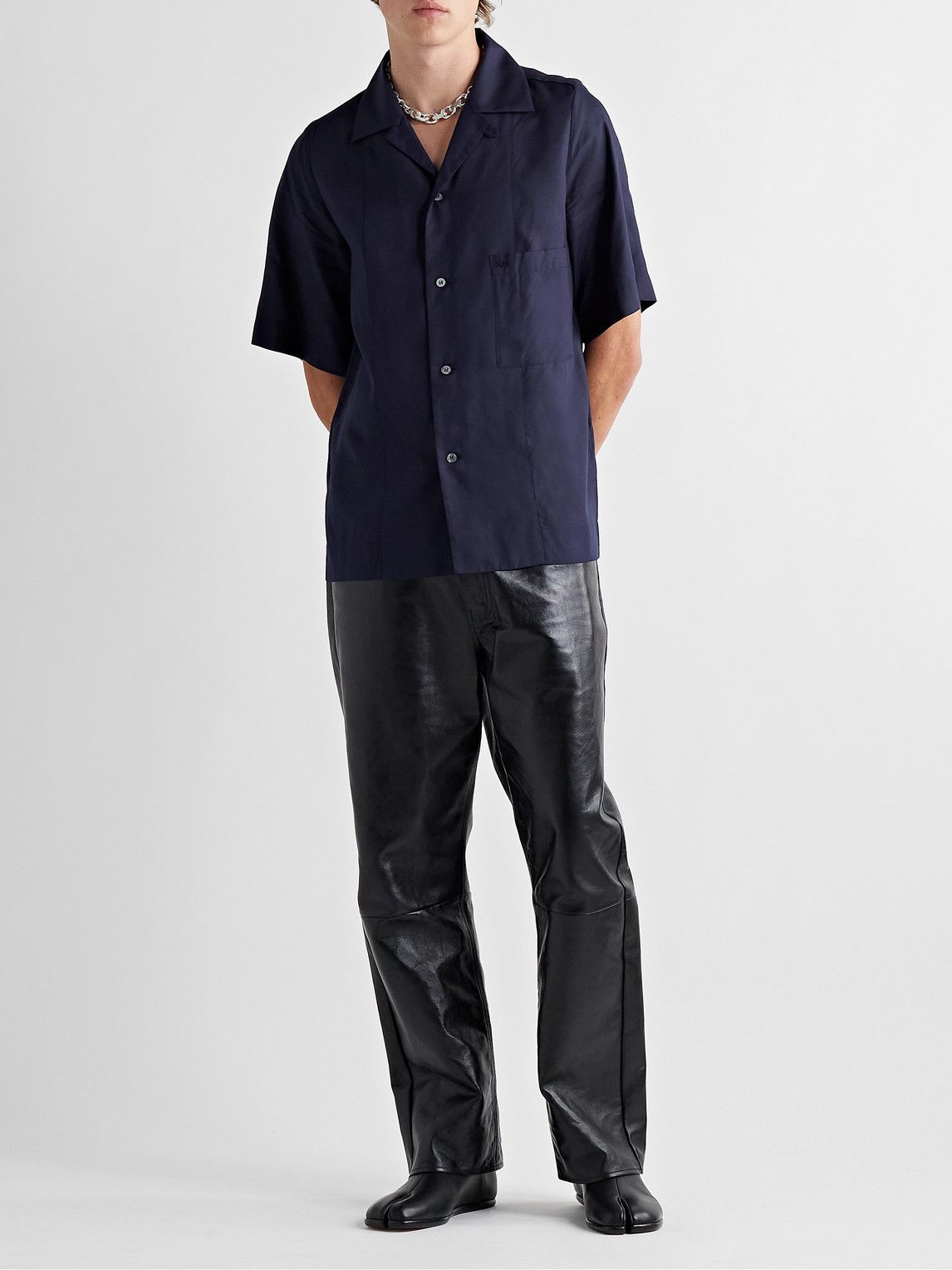 Maison Margiela - Camp-Collar Woven Shirt - Blue Maison Margiela