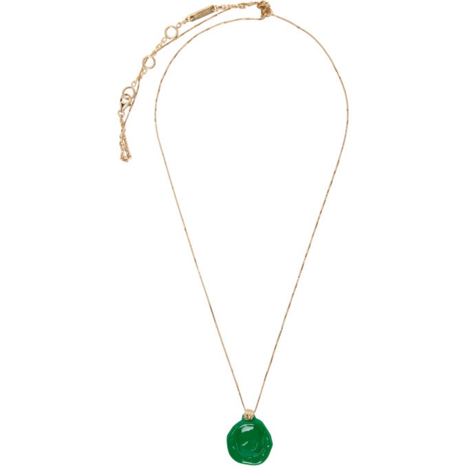 Photo: Bottega Veneta Gold and Green Wax Seal Necklace
