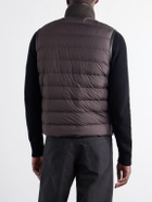 Moncler - Rysfen Logo-Appliquéd Leather-Trimmed Shearling and Quilted Shell Down Gilet - Brown