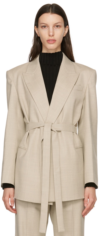 Photo: Blossom Beige Wool Millie Belted Jacket