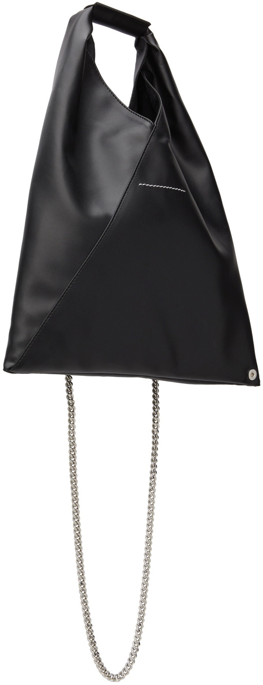 MM6 Maison Margiela Black Faux-Leather Small Triangle Bag MM6