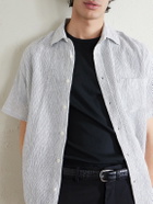 Portuguese Flannel - Aaron Striped Cotton and Linen-Blend Shirt - White