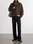 Jil Sander - Wool-Blend Brushed Half-Zip Sweater - Brown