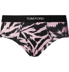 TOM FORD - Tiger-Print Stretch-Cotton Briefs - Pink